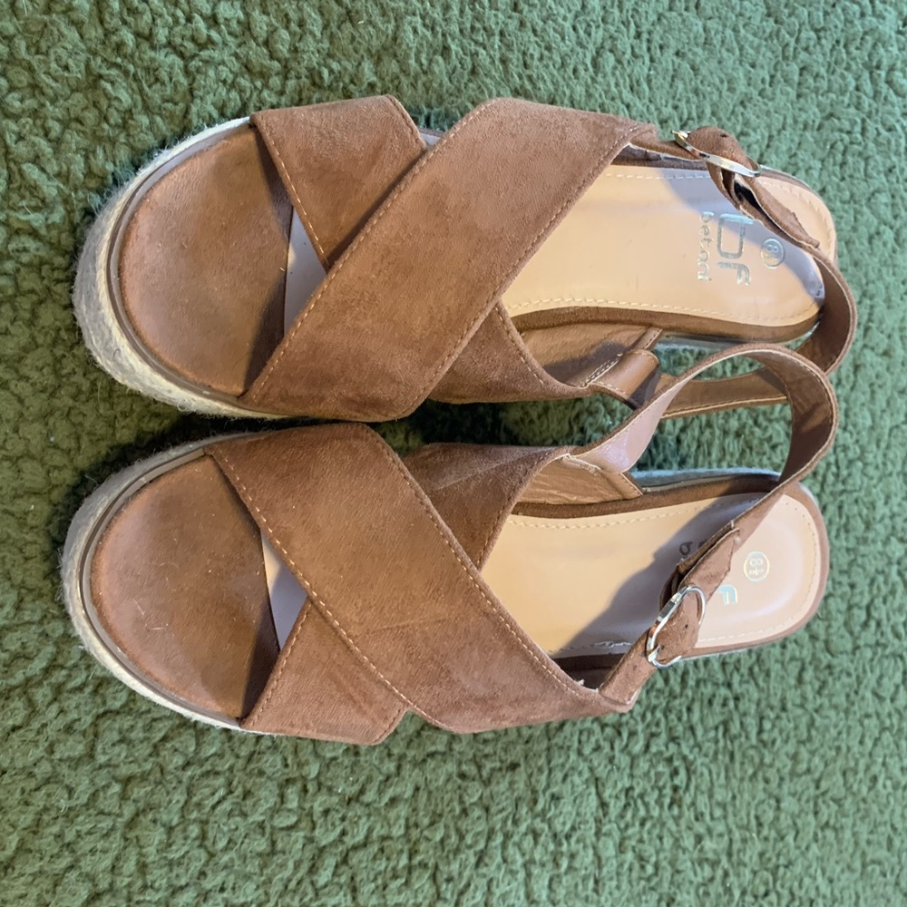 Brown Suede Wedges